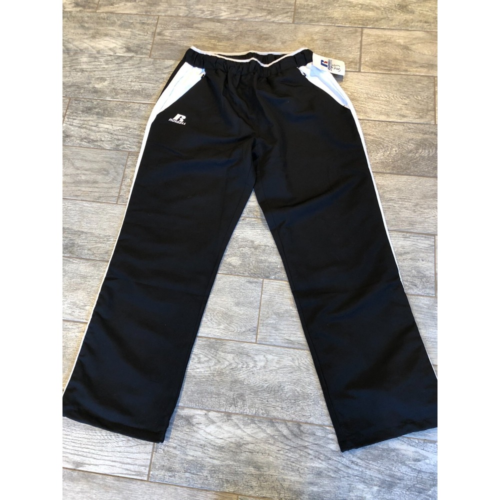 Russell Sweatpants Sideline Active size Large Black White Womens Track Pants NWT